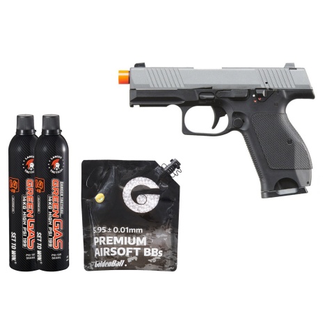 Kizuna Works KW-15k Gas Blowback Airsoft Pistol - Green Gas Combo - (Metal/cerakote Gray)
