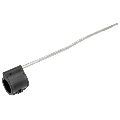 Guns Modify Stainless Steel Dummy Gas Block with Length Tube for Airsoft AR GBB Series G - (Black)