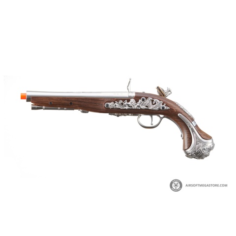 HFC George Washington Flintlock Airsoft Co2 Powered Pistol (Color: Silver)