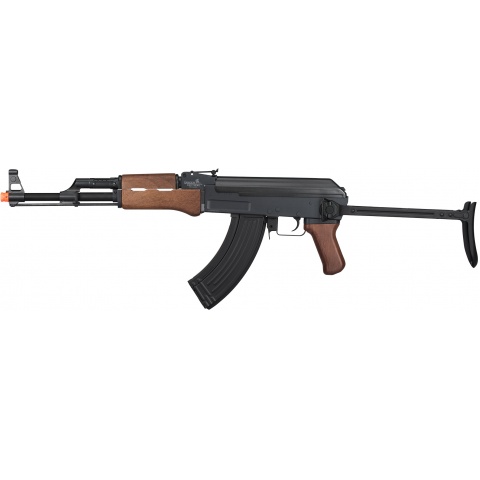 Lancer Tactical AK47 Airsoft AEG Rifle w/ Folding Stock, Battery & Charger (Color: Black / Faux Wood)