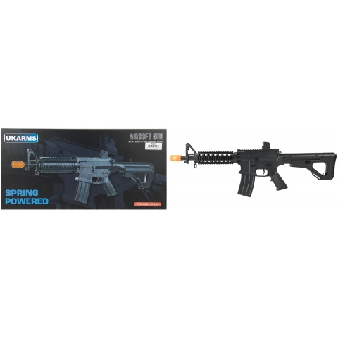 UK Arms P2209 M4 Quad RIS Spring Rifle w/ Adjustable Stock - BLACK