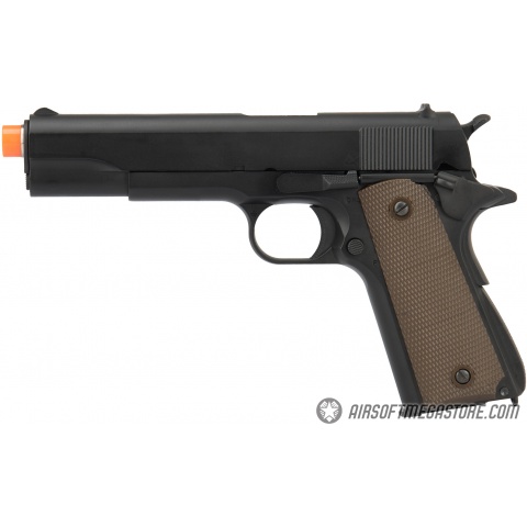 Army Armament Full Metal R31 1911 Gas Blowback Airsoft Pistol w/ Silver Barrel - BLACK